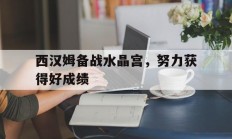 关于西汉姆备战水晶宫，努力获得好成绩的信息